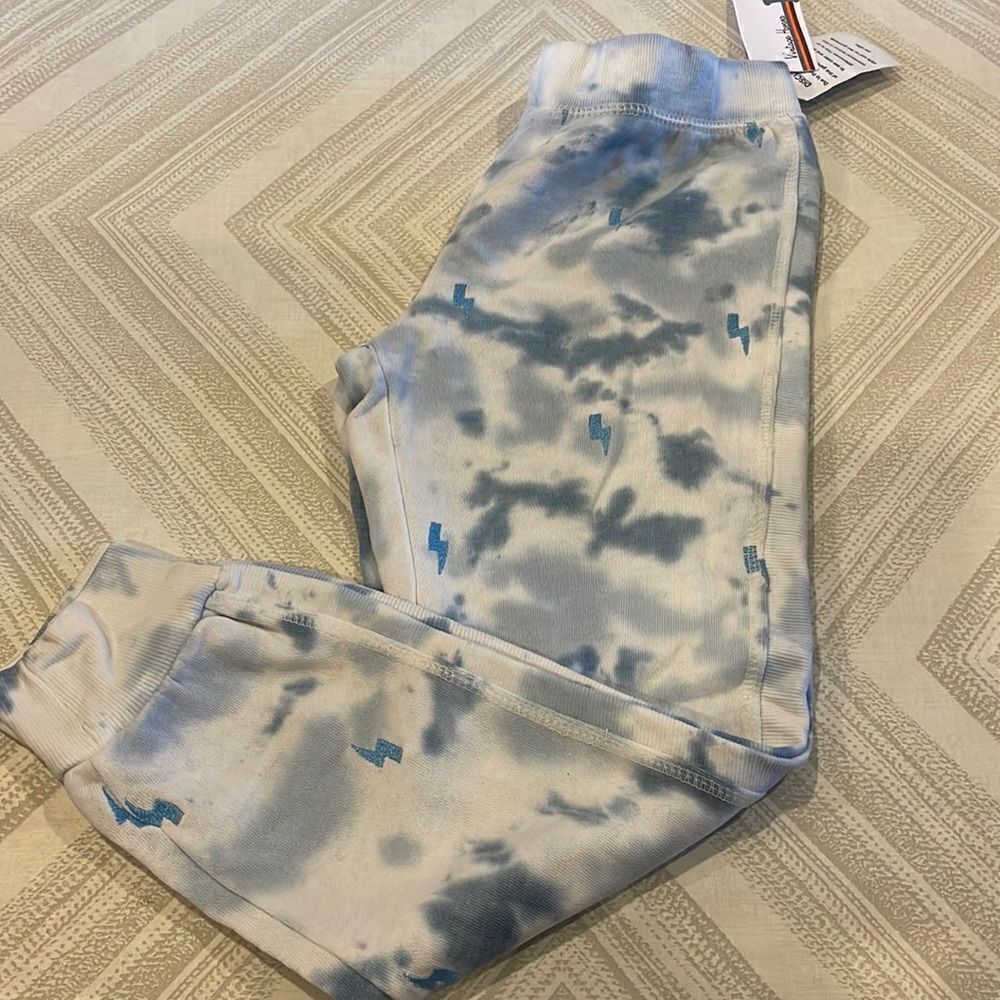 Vintage Havana Girls Blue Tie Dye With Lightning Bolts Joggers